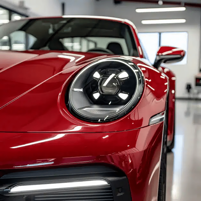 glascoating detailing rode Porsche